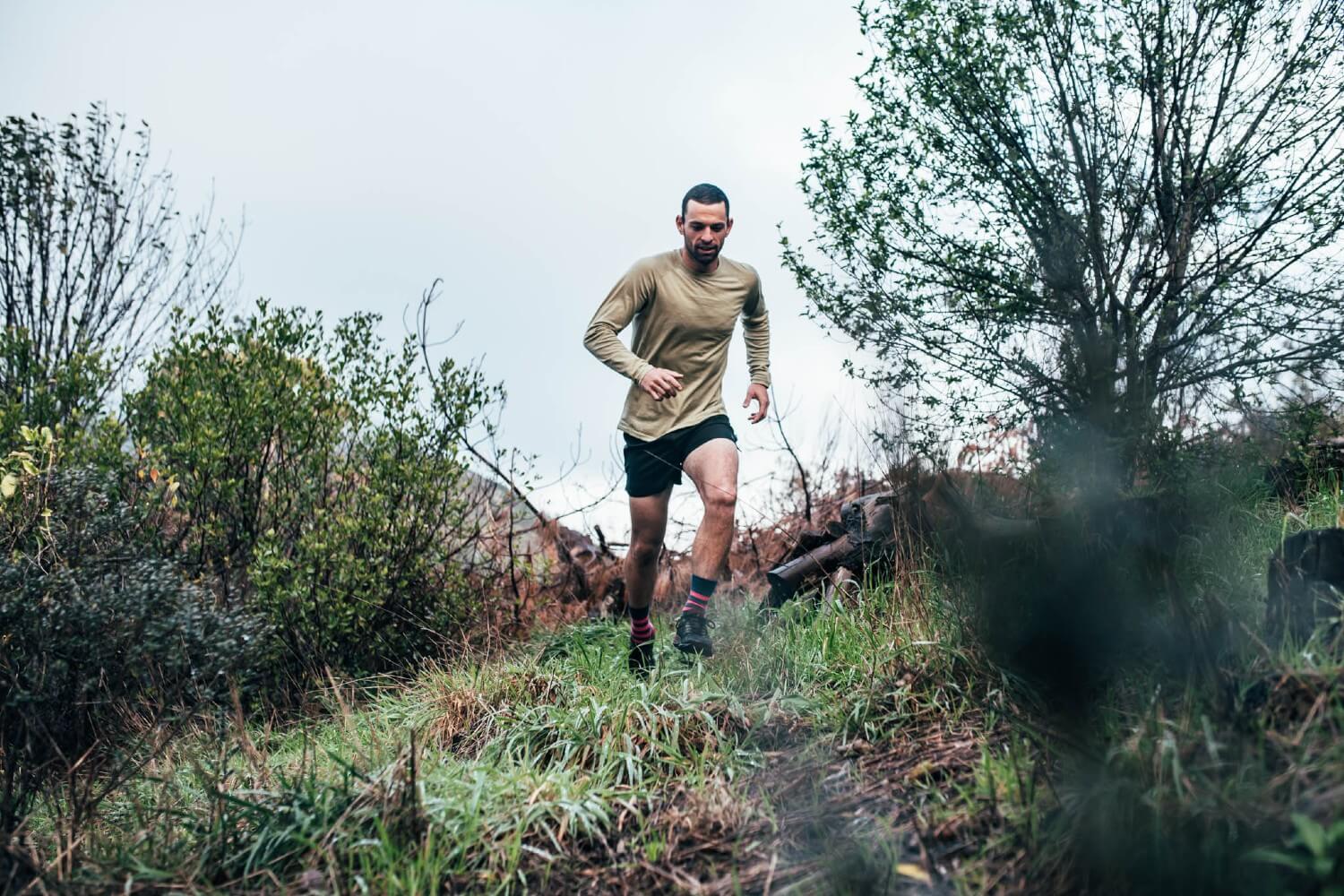 Trail running in Merino base layer